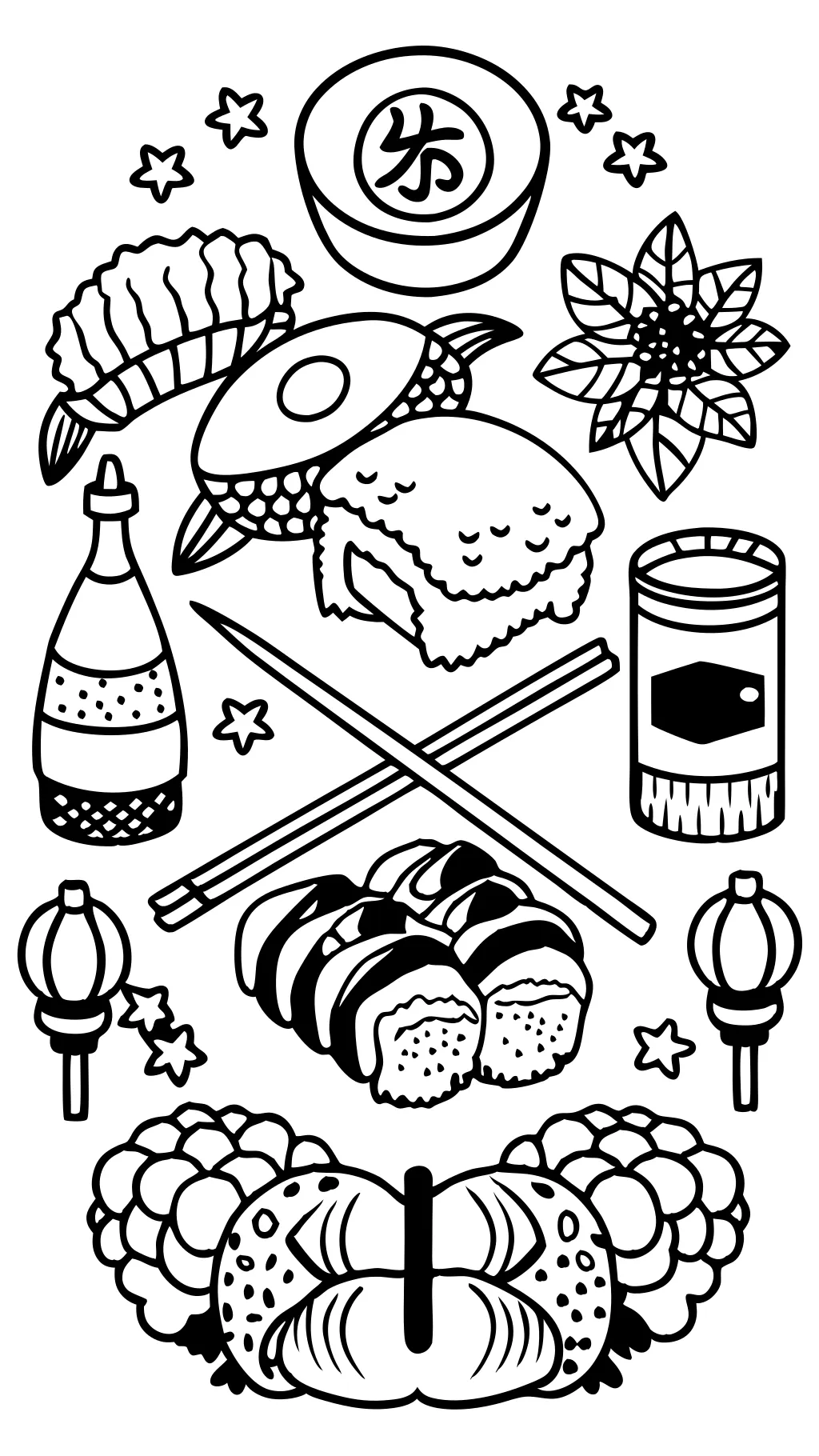 coloriage de sushi